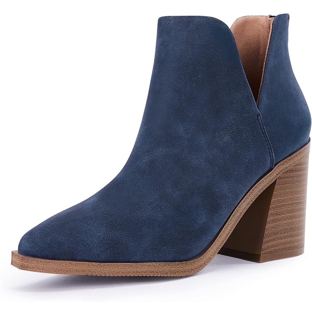 Fisace - Navy Blue Suede Ankle Boots - NWOT